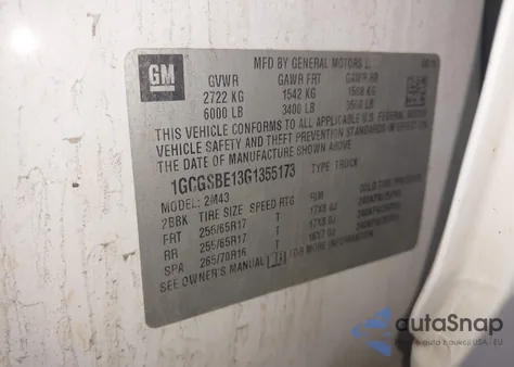 2016 Chevrolet Colorado Wt из США, поврежденный, VIN 1GCGSBE13G1355173